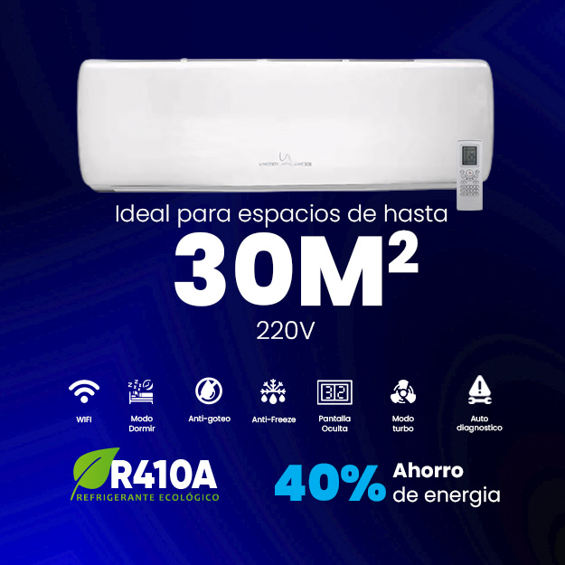 Equipo Minisplit de 18,000 BTUS Estandar 220V United Appliances