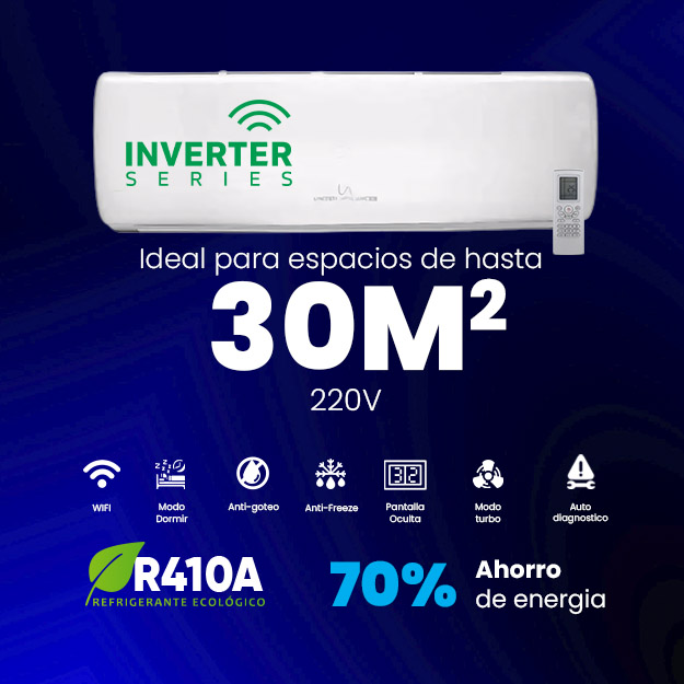 Equipo Minisplit de 18,000 BTUS Inverter 220V United Appliances
