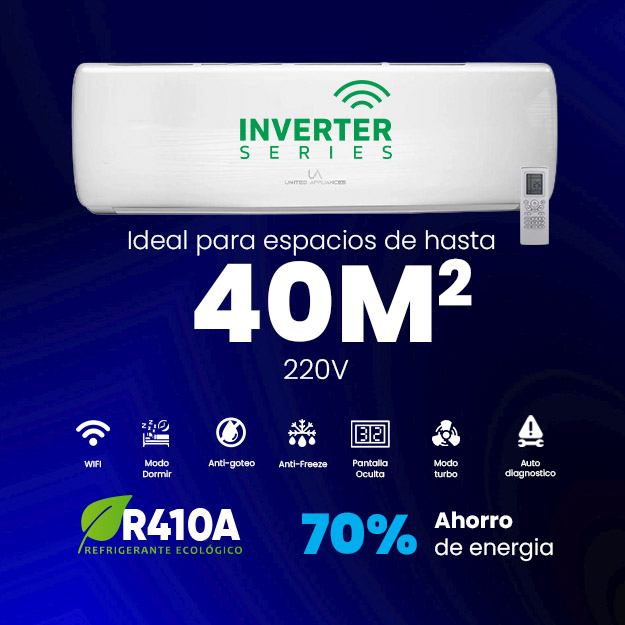 Equipo Minisplit de 24,000 BTUS Inverter 220V United Appliances